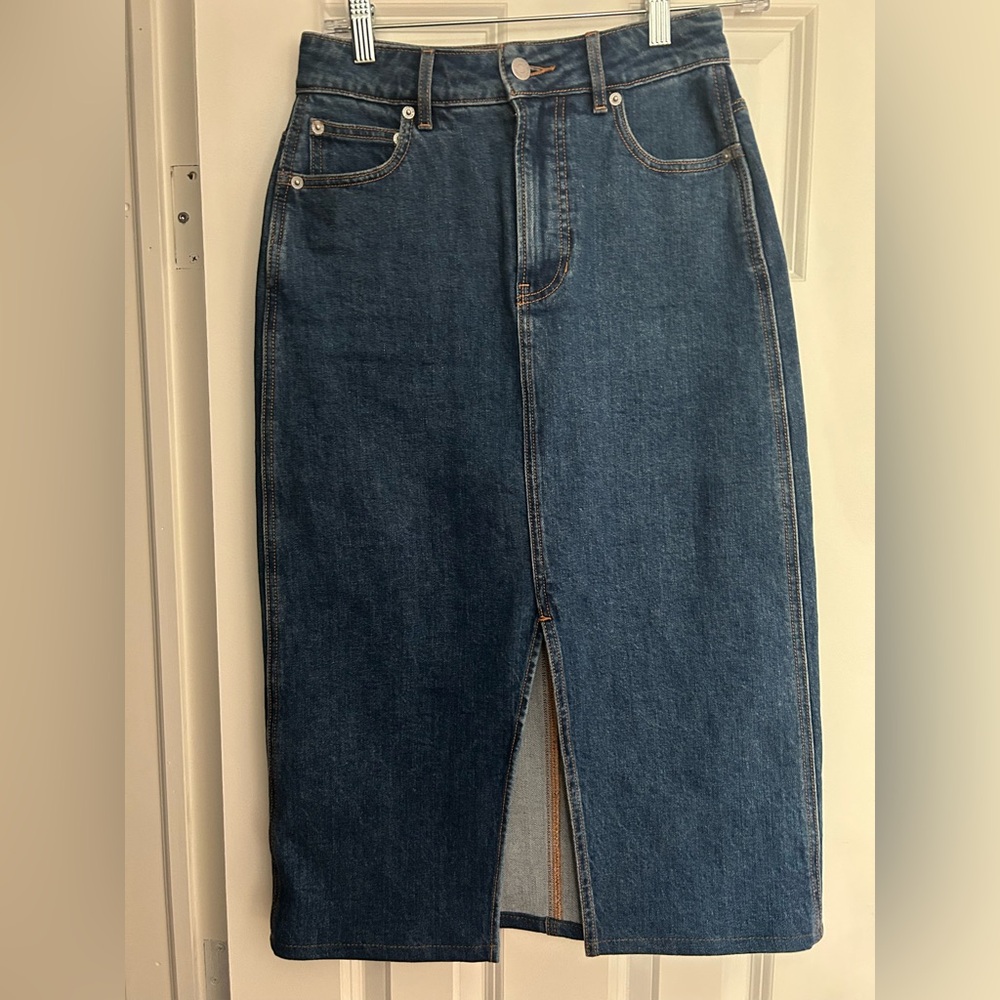 Veronica Beard Victoria Blue Denim Skirt